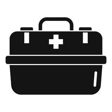 First aid kit box icon simple vector. Medical emergency Stock Illustration