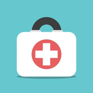 First aid kit, box Stock Illustration