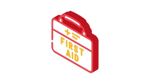 First aid kit box isometric icon animation Vídeos de archivo 327295103