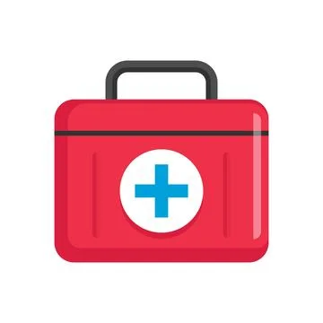 First aid kit box vector illustration in flat style design Stock Illustration