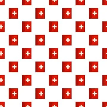 First aid kit boxes forming a health pattern Stock Illustration