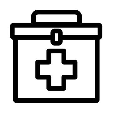 First aid kit - clean and modern pharmacy and medicine icon Stockillustratie