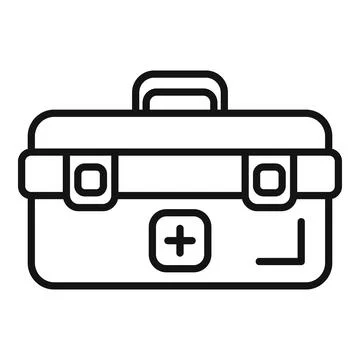 First aid kit closed for emergency medical care Stock Illustration