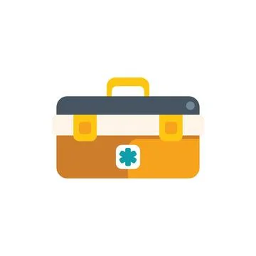 First aid kit closed with latches and star of life symbol Illustration