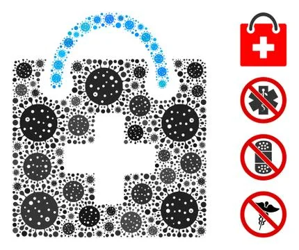 First Aid Kit Collage of CoronaVirus Items Illustration