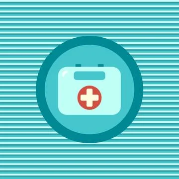 First aid kit color flat icon Stock Illustration