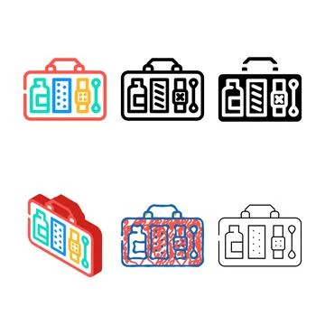 First aid kit color styles icon vector Stock Illustration