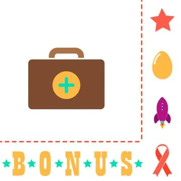 First aid kit computer symbol Illustrazione stock