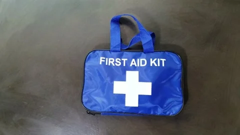 First Aid Kit on a dark background. HD Stock-Footage 144302498