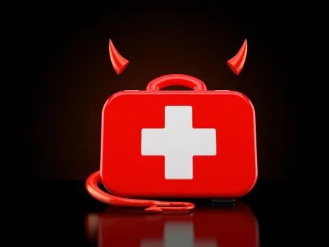 First aid kit with devil horns and tail Stock Illustration