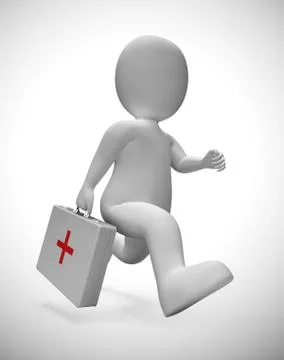 First aid kit for emergencies and medical assistance or treatment - 3d illust イラスト素材