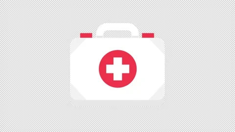 First Aid Kit Flat Icon Stock Footage 205062054