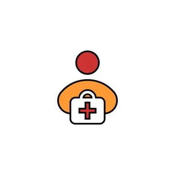 First aid kit flat icon. Vector on white background Illustrazione stock