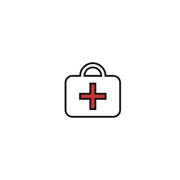 First aid kit flat icon. Vector on white background Stock Illustration