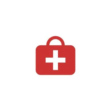 First aid kit flat icon. Vector on white background Stock Illustration