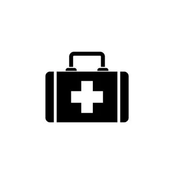 First Aid Kit Flat Vector Icon Illustrazione stock