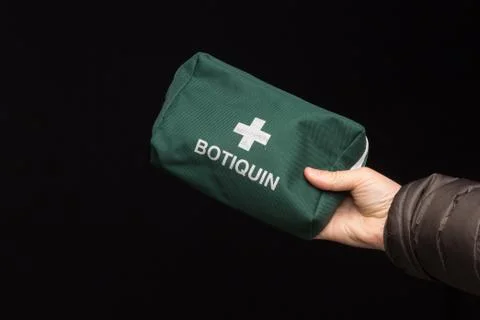 First aid kit, green first aid kit Stock Photos