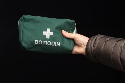 First aid kit, green first aid kit 스톡 사진