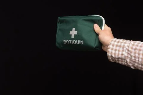 First aid kit, green first aid kit Stock Photos