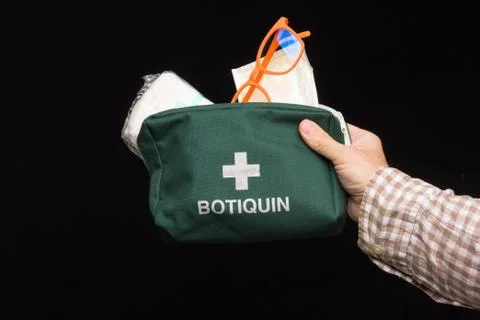 First aid kit, green first aid kit Stock Photos