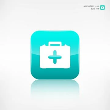 First aid kit icon. Application button. 스톡 일러스트