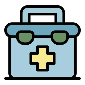 First aid kit icon color outline vector Illustrazione stock