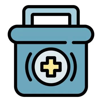 First aid kit icon color outline vector Stock Illustration