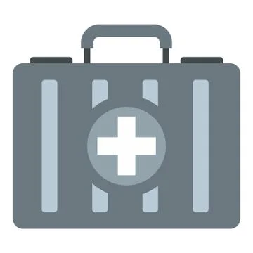 First aid kit icon, flat style Stock Illustration