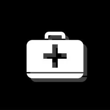 First aid kit icon flat Illustrazione stock