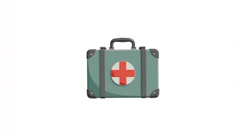 First aid kit icon isolated on white background. Medical box with cross. Medical Stock Footage 287341210