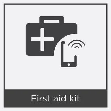 First aid kit icon isolated on white background Free Stock Illustration