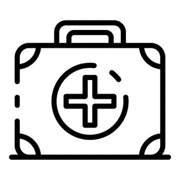 First aid kit icon, outline style Stock Illustration
