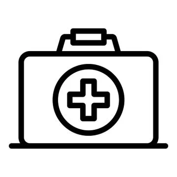 First aid kit icon, outline style Illustrazione stock