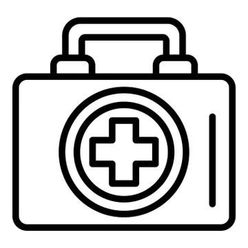 First aid kit icon, outline style Stock Illustration