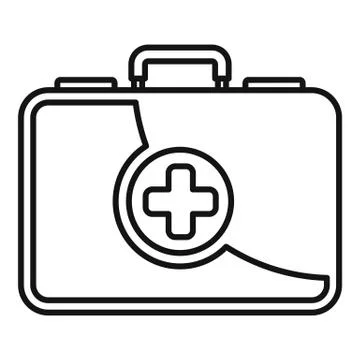 First aid kit icon, outline style Stock Illustration