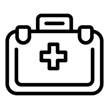 First aid kit icon, outline style Stock Illustration