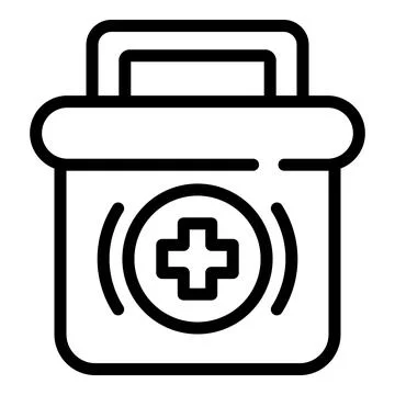 First aid kit icon, outline style Illustrazione stock