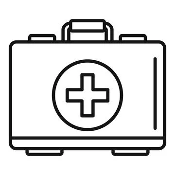First aid kit icon, outline style Stock Illustration