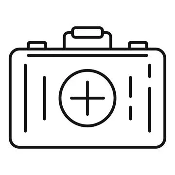 First aid kit icon, outline style Stock Illustration