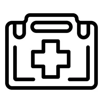 First aid kit icon, outline style Stock Illustration