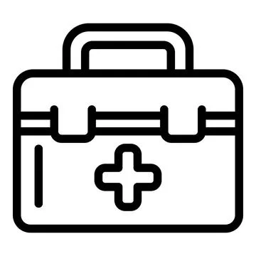 First aid kit icon, outline style Stock Illustration