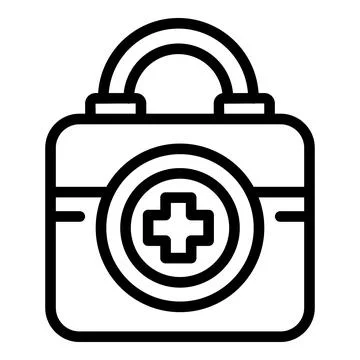 First aid kit icon, outline style Illustrazione stock