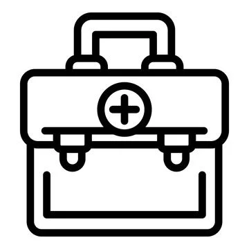 First aid kit icon, outline style イラスト素材