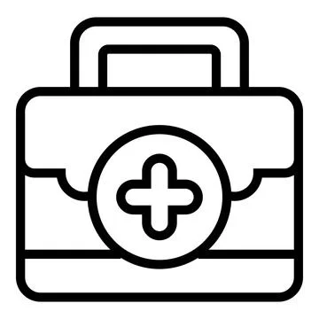 First aid kit icon outline vector. Emergency box Stock Illustration
