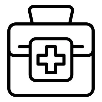 First aid kit icon outline vector. Emergency box Stock Illustration