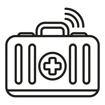 First aid kit icon outline vector. Clinic doctor Stock Illustration