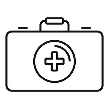 First aid kit icon, outline style Stock Illustration