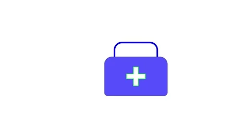 First aid kit icon with plus sign 库存影片 333782204