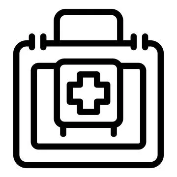 First aid kit icon representing emergency medical equipment Illustrazione stock
