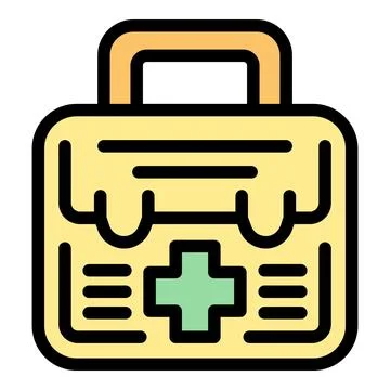 First aid kit icon representing medical equipment for emergencies イラスト素材